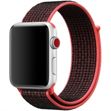 Ремінець для Apple Watch 38/41mm Sport Loop Series 1:1 Original (Red-Black)