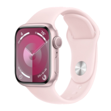 Apple Watch Series 9 45mm GPS Pink Aluminum Case with Light Pink Sport Band (S/M) MR9G3